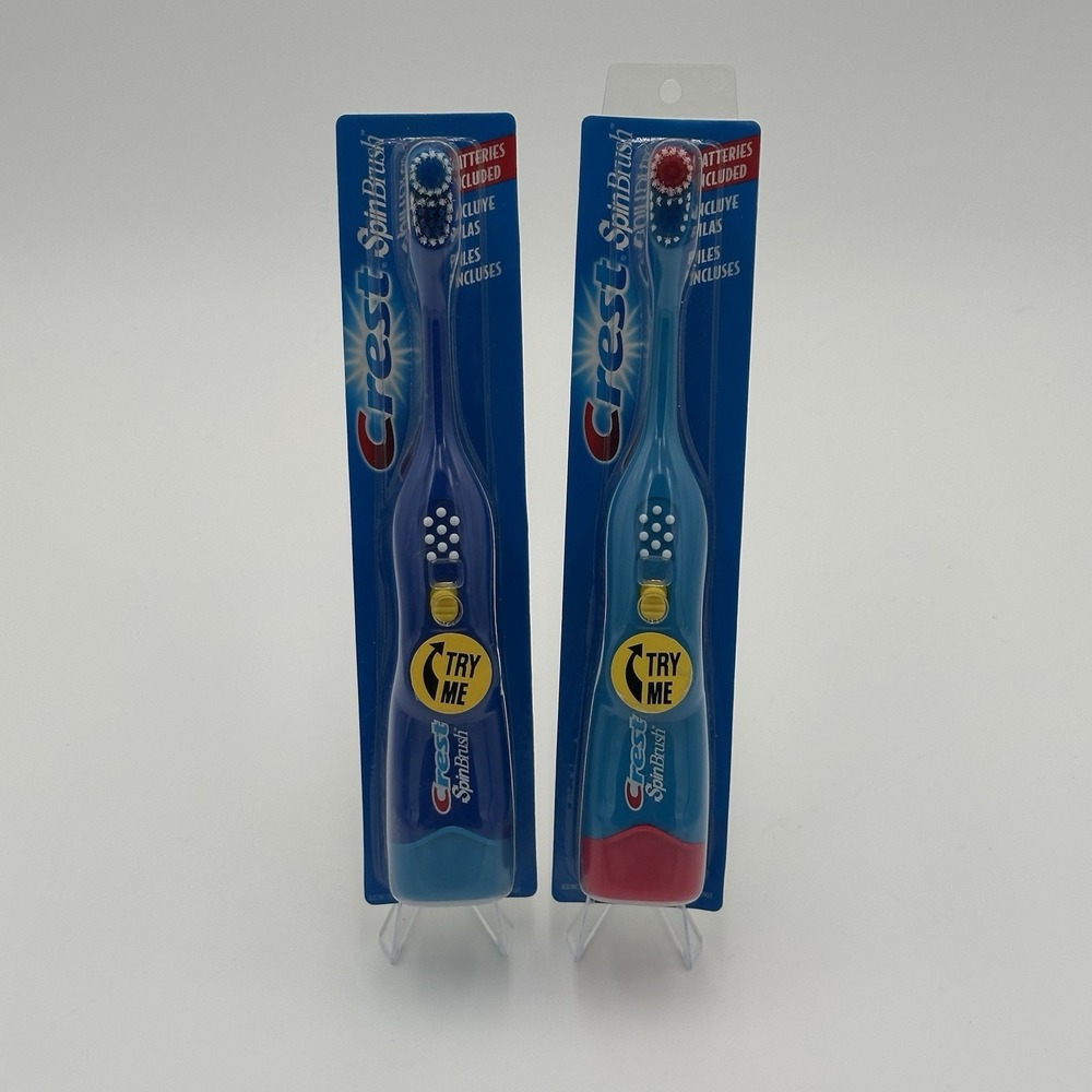 Lot Of 2 Crest Toothbrush SpinBrush Classic Spinning Head NEW Sealed Package